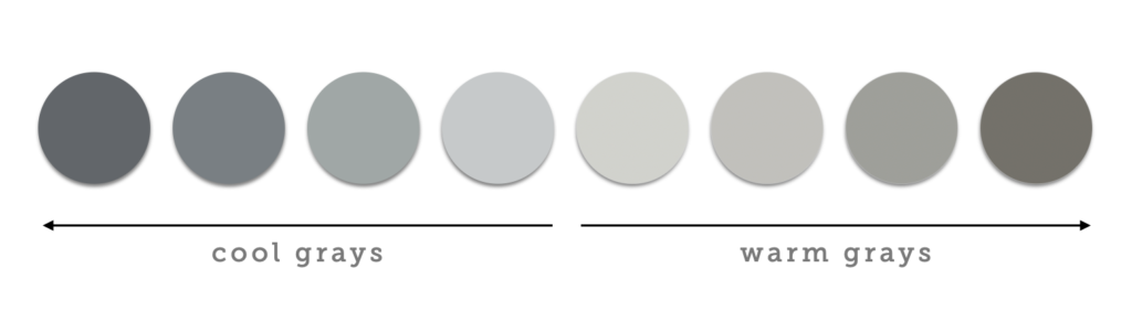 examples of cool grays vs. warm grays